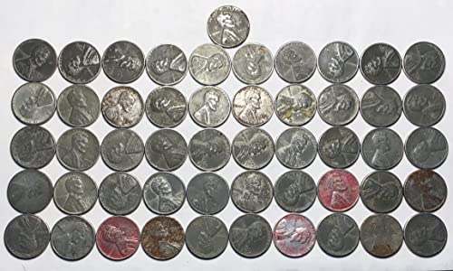 1943 Линколн Пченица Цент Пени Ролна Монети Циркулирани Денар Продавачот Многу Парична Казна