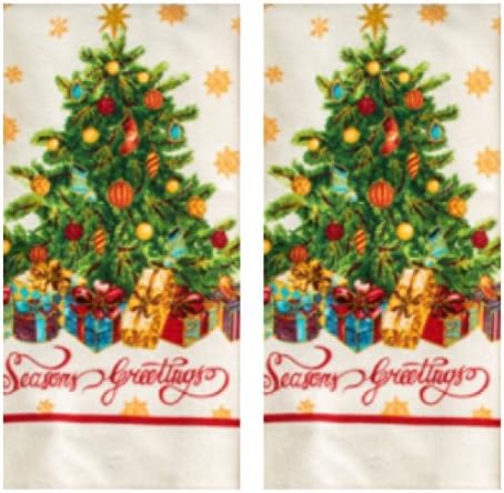 Божиќно јадење/гостински пешкир сет од 2 сјајни дрво одличен подарок!