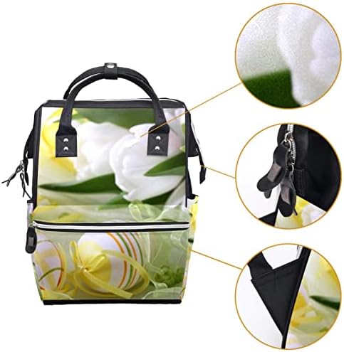 Ранец на торби за пелена VBFOFBV, NAPPY Променливите торби со повеќекратна пакет за патувања, унисекс и стилски, велигденски лалиња од јајце