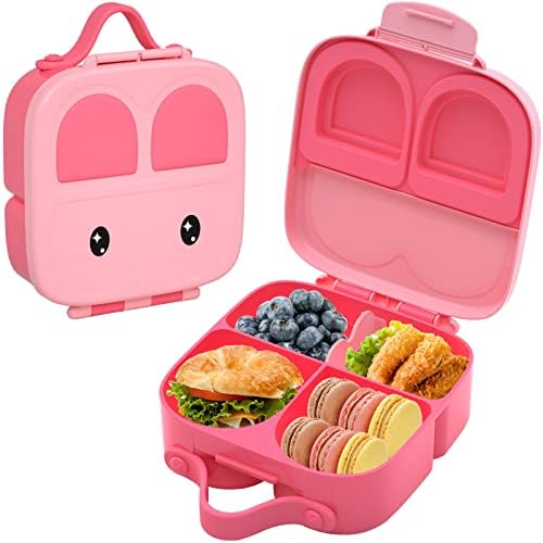 Преносни кутии за бенто - пластична розова кутија за ручек Дневна грижа за деца, кутија за закуска од бенто за мали деца силиконски