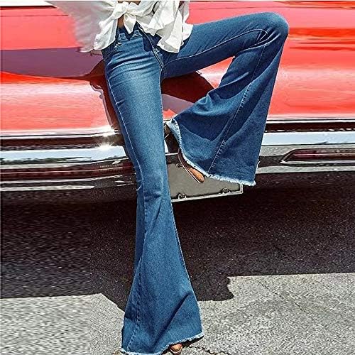 Mmmknlrm жени дневно висина со широки тексас фармерки се протегаат тенок панталони f должина фармерки жени со должина панталони