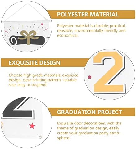 НАДВОРЕШЕН Декор Надворешен Декор Надворешен Знак 1 Пар Банери За Дипломирање Забава Врата Завеса Врата Позадина Украс Надворешен