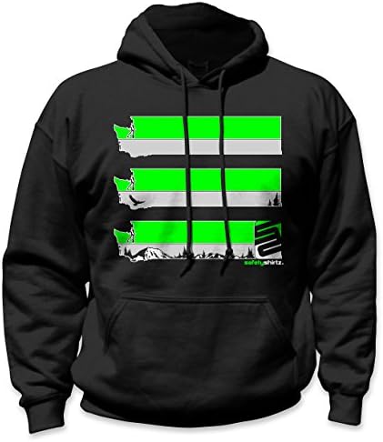 SafetyShirtz Вашингтон Безбедност Hoody Црна w / Зелена