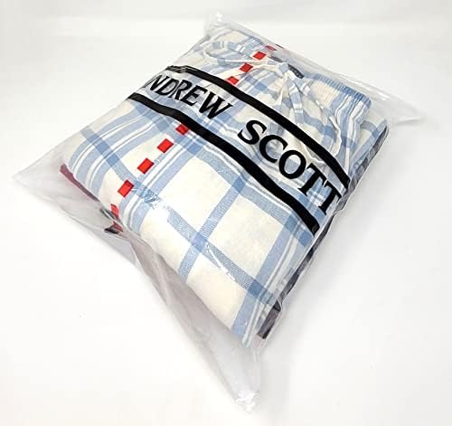 Ендрју Скот Машки 3 пакувања пакувани памучни фланели фланели четка за пижама за спиење и дневни панталони