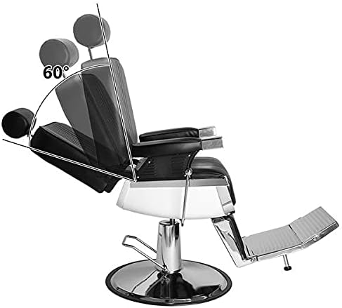 ZLXDP Опрема за убавина за коса Сите намени Поставете хидрауличен бербер стол тежок салон за салон за убавина опрема црн салон мебел за салони