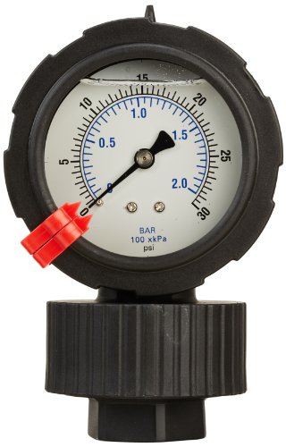 PIC мерач 701LDS-T-252D 2,5 бирање, 0/60 psi опсег, 1/2 женска големина на конекцијата NPT, дното на глицерин, исполнет мерач на притисок и