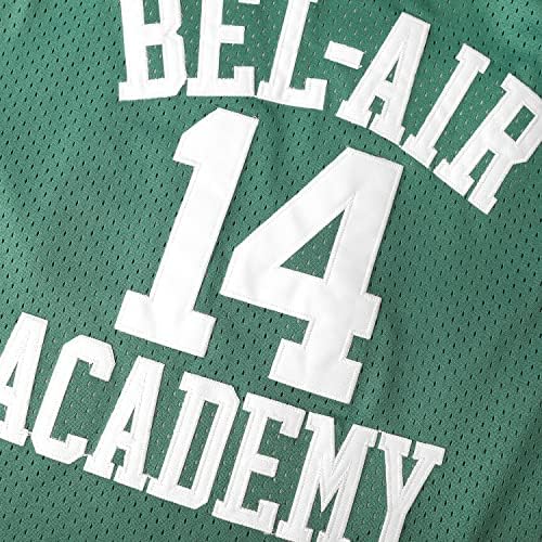 Рухао #14 Свежиот принц на академијата Бел Ер #25 Карлтон Банкс кошарка Jerseyерси 0С хип -хоп облека за забавни мажи