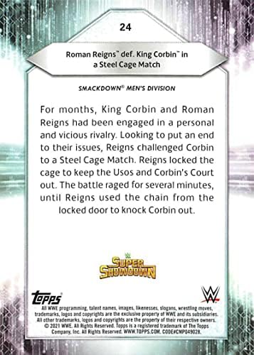2021 Топс WWE 24 Роман Рингс во борење картичка за тргување со борење