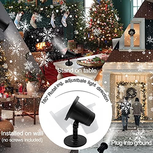 Божиќен проектор Светло на отворено, Снежни светла за снег Проекција за Божиќна декорација, празник, Нова Година, Денот на