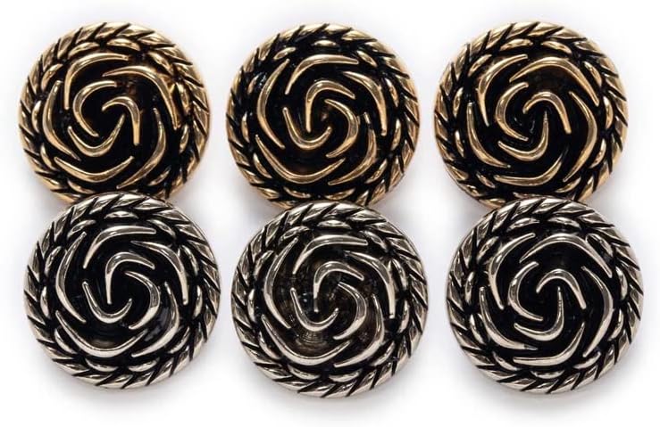 N/A 5 парчиња ретро роза шема тркалезна метална шанка копчиња за шиење за шиење домашна облека Заменете ги рачно изработените занаети