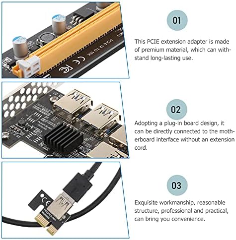 Mobestech USB Extender 3 Постави PCI- E PCI- E PCI- E PCI- E Mining Riser PCI- E Extender Компјутерски адаптер
