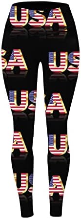 Американско знаме Патриотски нозе за контрола на женски стомаци за контрола на стомакот, спортски тренингот за компресија тренингот хулахопки