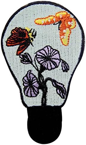 Пеперутка и цвет во ламбата везена значка железо на шиење на лепенка