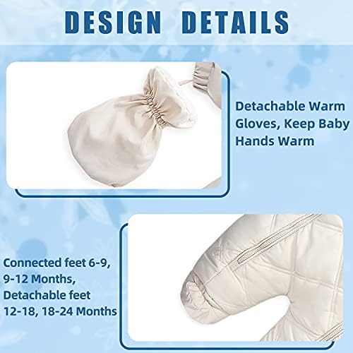 Самовила бебе новороденче бебе зимско палто за ромпер качулка, облечена облека, топло џемпери, каросерија за девојче момче 6-24 месеци