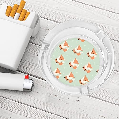 Симпатична лисица и снегулка стакло од пепелници за цигари за ветровито ѓубре може да печати фенси фиоки за пепел за домашна канцеларија во хотел