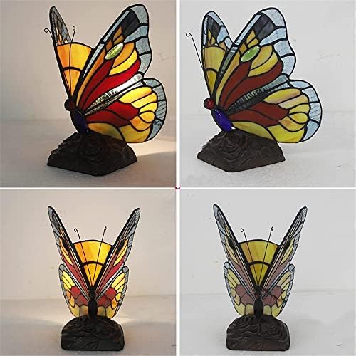 Soyater Inkiped Tiffany Style Table Light Retro Creative Creatide Larm, креативно животно пеперутка табела за табела 1-светло декоративна