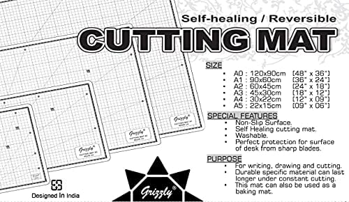 Grizzly Flexible Cutting Mat со изразена шема и мрежи, зелена боја