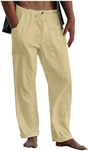 Машки Панталони Од Руно Пот Панталони За Маж Секојдневни Лабави И Удобни Секојдневни Панталони Памучни Ленени Печатени Панталони Со Врвки