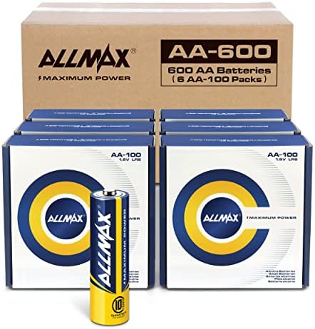Алмакс Maximum Максимална Моќност Алкална Двојна А Батерии-Ултра Долготраен, 10-Годишен Рок На Траење, Дизајн Отпорен На Истекување,
