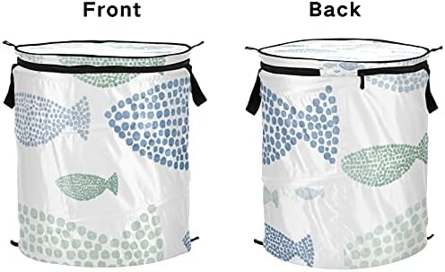 Морна животинска риба Поп -дополнете ја алиштата со алишта со патент за патент, корпа за перење со рачки што може да се сруши за складирање на