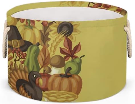 Среќен Денот на благодарноста Денот на празниците предмети Големи кружни корпи за складирање корпи за перење со рачки ќебе корпа