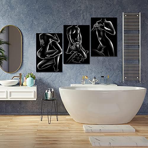 Секси жена платно сликарство минимализам силуета постер модерни црни жени отпечатоци од црно -бело спална соба wallид украс апстрактна