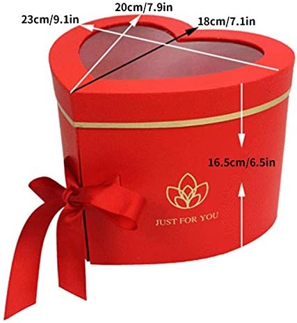Цветна кутија во форма на срце со капак за аранжмани, хартиени кутии за маченици за Денот на вinesубените подарок чоколадо јагода,