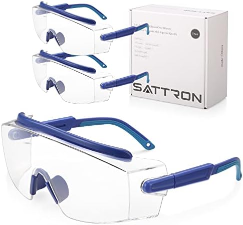 Безбедносни очила за безбедност над очила, лабораториски безбедносни очила за мажи жени, прилагодлива заштита од очите против магла, вклопуваат