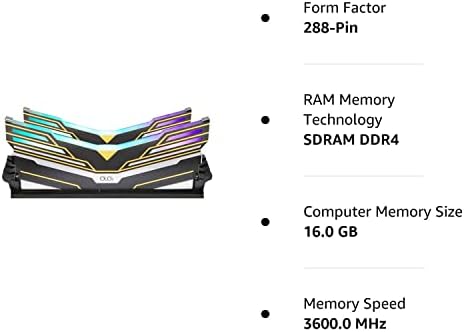 Олој DDR4 RAM МЕМОРИЈА 16gb Warhawk Аура Синхронизација RGB 3600 MHz CL18 1.35 V 288-Пински Десктоп Игри УДИМ