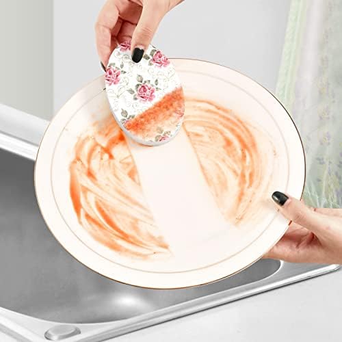 Алаза розова роза цвет цветна кадрава дизајн природни сунѓери кујнски целулоза сунѓер за миење садови за миење бања и чистење на домаќинства, не-крик и еко пријате?