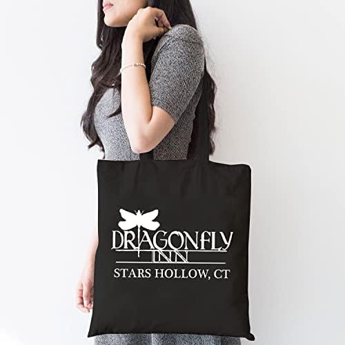 Dragonfly Inn Canvas Tote Tag Пандемија инспирирана торба за еднократно купување за жени