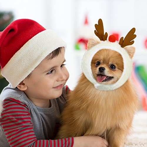 Xuniea зелена санта кучиња капа antler dog dog костум Божиќна капа за мачки ирваси кученце кучиња капа за кучиња прилагодлива елка