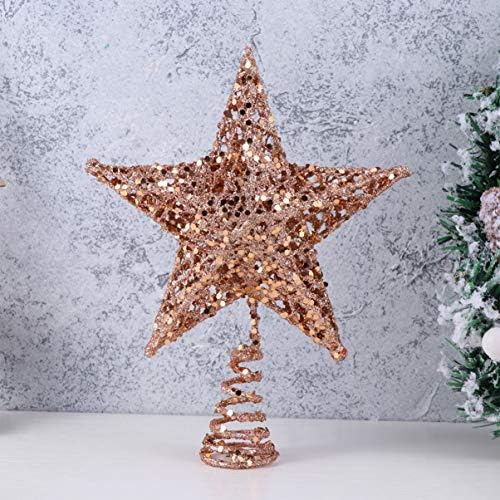 Домашен декор сјај starвезда новогодишна елка 3Д шуплива starвезда дрво топер рустикално дрво топки Божиќна декорација празник