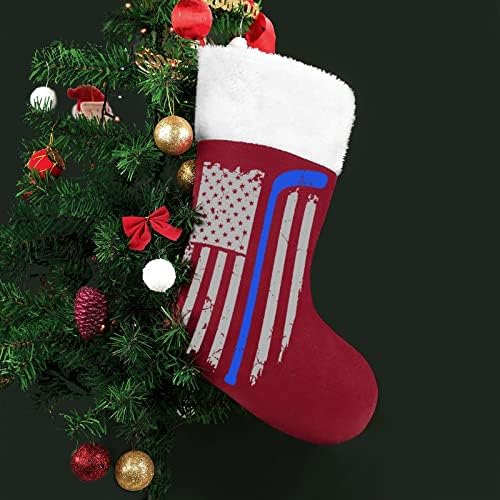 Гроздобер САД ХОКЕЈ ХОКЕЈ ЦЕРНИ Крипти за Божиќни празници Домашни украси за Божиќно дрво Камино виси чорапи