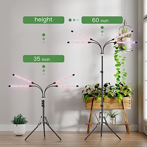 Расте светла за растенија во затворен простор, LED целосен растителен светло со држач со штанд