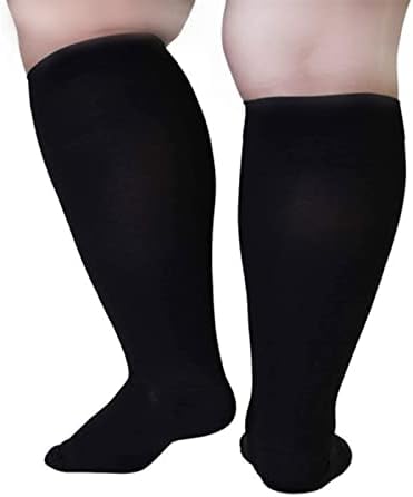 Зингсо широки чорапи за компресија за жени, 2 пара плус големина дополнителна голема големина Поддршка чорапи чорапи го намалува отокот и болката за медицински сес