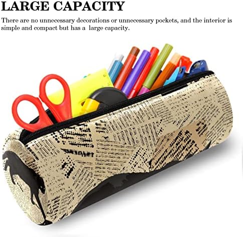Случај со моливи на Геротхр, торбичка за моливи, кутија со моливи, кутија за естетски молив, црна мачка гроздобер весник ретро животно