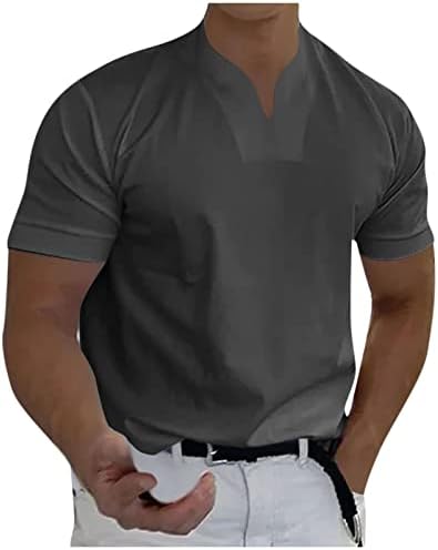 Менси кошули машка обична цврста боја со цврста боја на џентлменски џентлменски џентлменски кошули за фитнес маици со кратки ракави