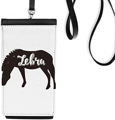Пинто црно -бело животно телефонски паричник чанта што виси мобилна торбичка црн џеб