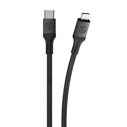 Scosche CI4B8MG-SP Strikeline MFI Сертифициран премиум полнење и синхронизација на плетенка кабел за молња и USB-C уреди 8-ft.