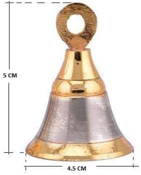 Металкрафт Златен Месинг Поја Соба Ѕвона со 2 инчен Златен Сребрен Ј Кука 10 слика