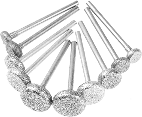Битки за челични дупки за мелење и полирање на главата 10 парчиња/поставени глави за мелење дијаманти 3мм абразивно полирање