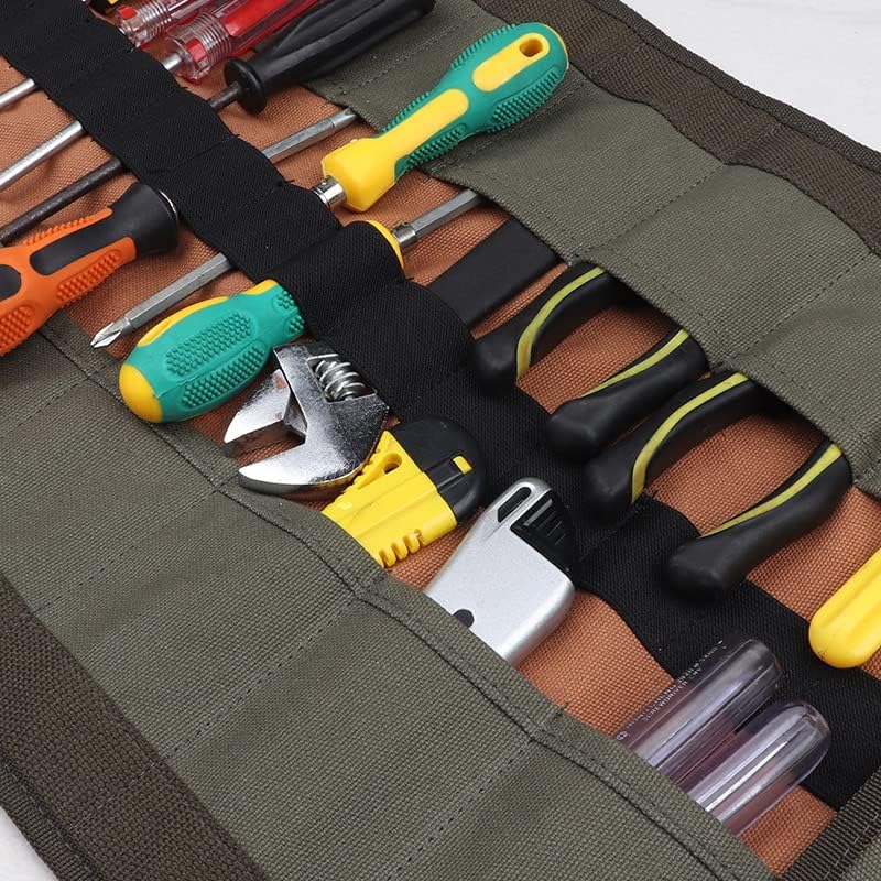 Превртете ја торбата со алатки + алатка за рачни зглобови, организатор на торби со алатки, алатка за маж, организатор на алатки за механичар, електричар и хобист