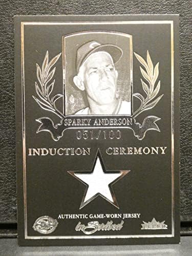 2004 Флеер Индукција на церемонијата Спарки Андерсон игра користена Jerseyерси 051/100ICJ -SA - MLB игра користени дресови