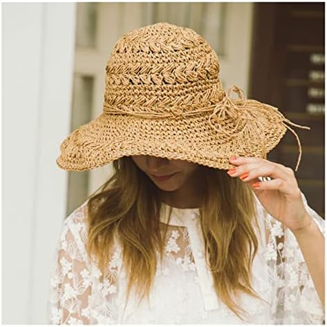 ZSEDP Капчиња на плажа женски летен морски задебелен испуштен преклопен сончев капа