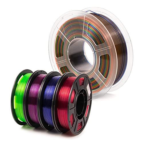 Iemai Rainbow Petg Filament + 0.25kg x 4 Пакуван транспарентен пакет на филаментот PETG, 5 пакувања 2кг