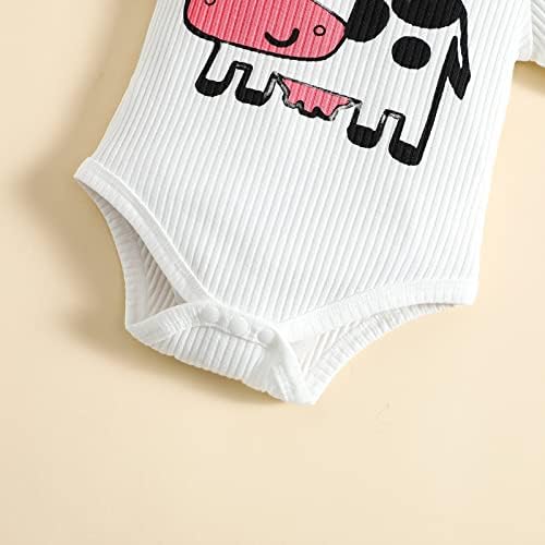 Чирабија новороденче девојче облека писмо печатено ромпер млечни крави каросериски места за панталони