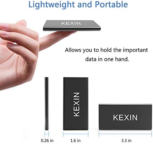 Kexin 500gb Надворешен SSD Читање/Запишување До 540mb/s Пренослив Солидна Состојба Диск-USB-C, USB3. 1, X1 Pro Црна