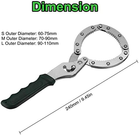 Xmeifeits Универзални алатки Прилагодливи ланци на масло за автомобили Отстранувач на клуч за отстранување алатка Алатка за мотор, мотор филтер