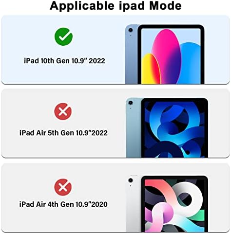 Случај Aippdo За Ipad 10-Та Генерација Случај 2022. iPad 10,9 Инчен Капак Анти-Отпечаток Од Прст, Против Гребење, Поддршка 2-Ри Генерал